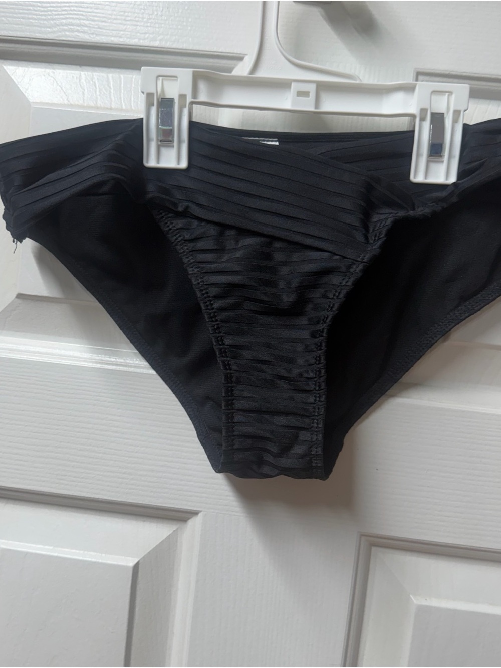 No Boundaries Black Swim Bottoms with Subtle Ribbing L